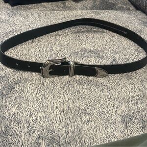 Black belt with silver hardware